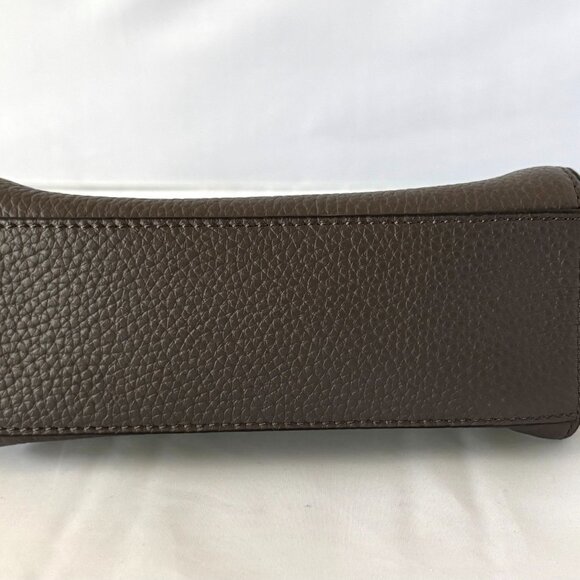 Ampersand As Apostrophe Grey Pebbled Leather Crossbody Bag Minimalist Design - Picture 10 of 11